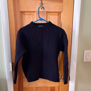 Orvis Midnight Blue Cable Knit Sweater